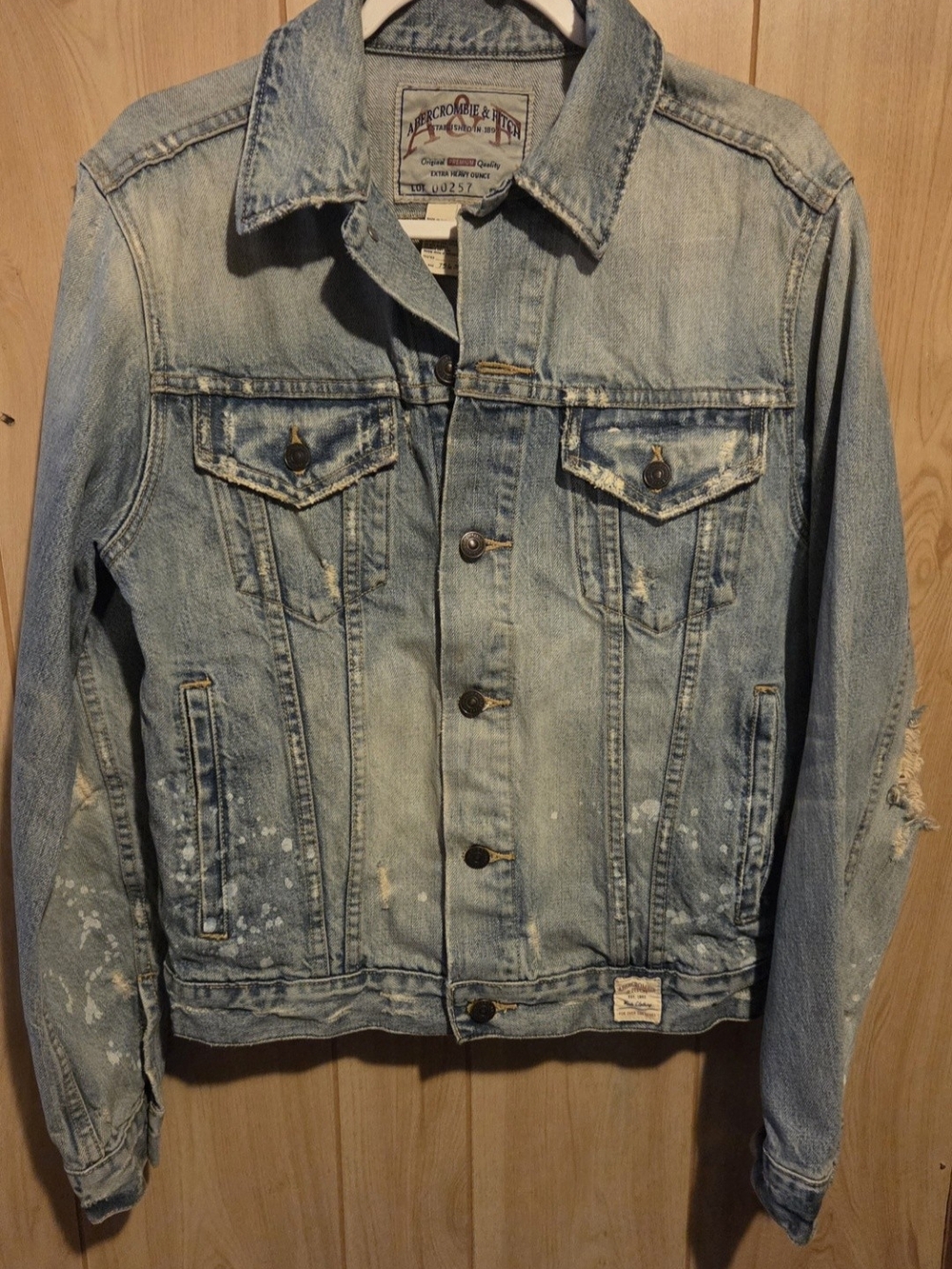 Y2K Abercrombie & Fitch Trucker Denim Jacket Mens Size Medium